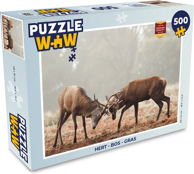 Puzzel Hert - Bos - Gras - Legpuzzel - Puzzel 500 stukjes
