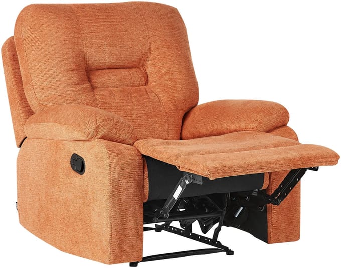 BERGEN - Fauteuil handmatig verstelbaar - Oranje - Polyester