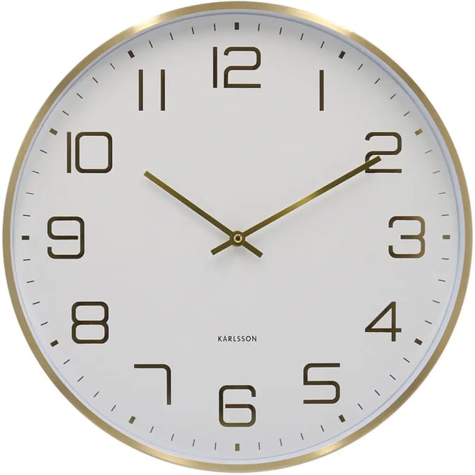 Karlsson Wandklok Elegance Glow - Wit - Ø40cm - Wandklok Scandinavisch