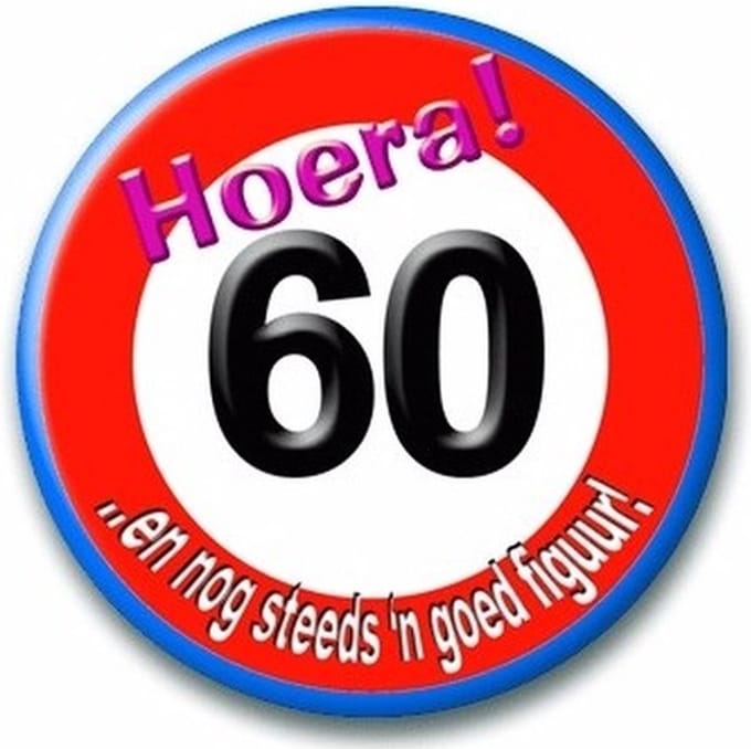 Paperdreams - Verkeersbord Button - 60 jaar