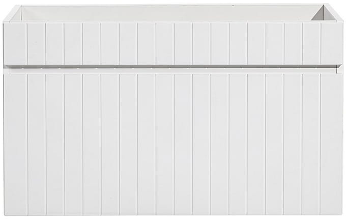 Vente-unique Wit hangmeubel onder wastafel met strepen - 80 cm - SATARA