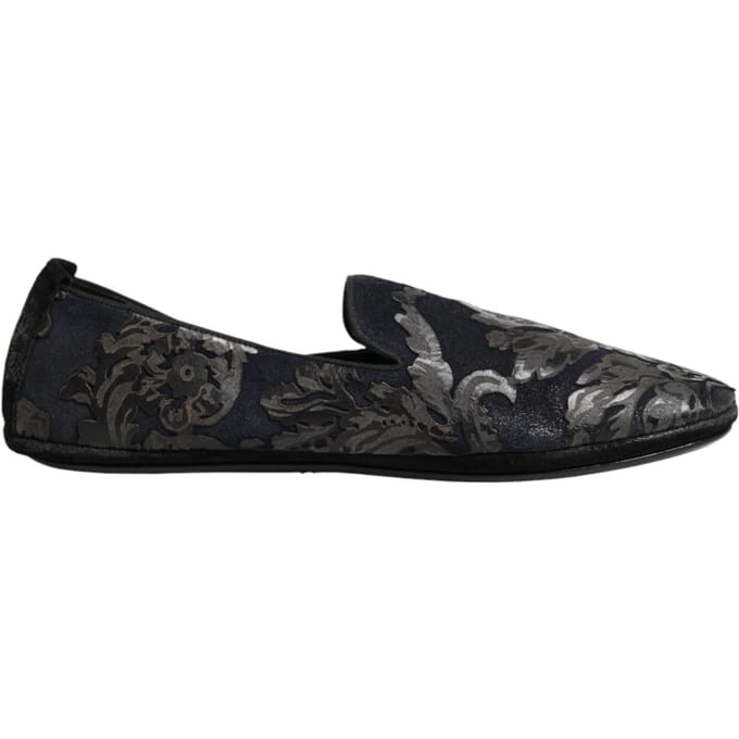 Dolce & Gabbana Zwarte Jacquard Leren Instapschoenen