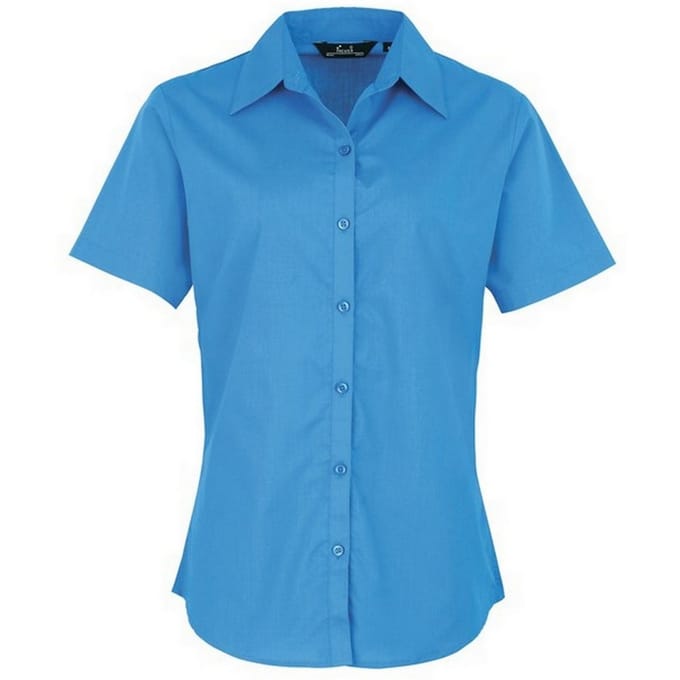 Premier Popeline blouse met korte mouwen / Gewoon werkoverhemd (Saffier)