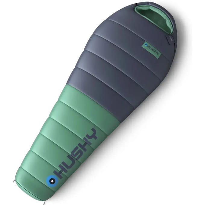 Husky mummyslaapzak dons Dinis 2024 -10°C - 220 cm - Blauw met Mint