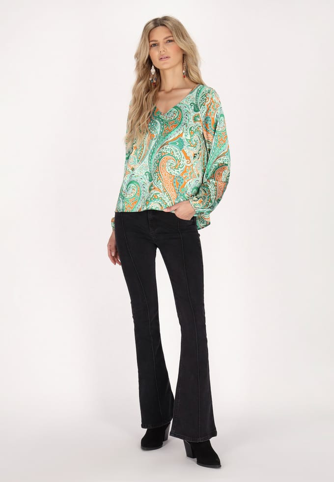 usha Blouse Dames Groen Veelkleurig