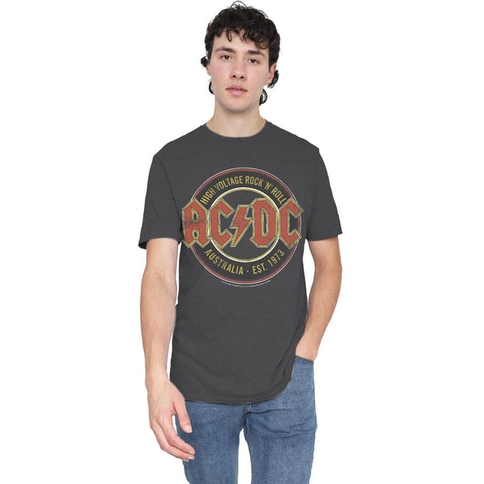 AC/DC Unisex Volwassene Schatting ´73 T-Shirt (Houtskool)