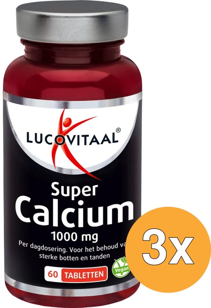 3x Lucovitaal Super Calcium 1000mg (60 tabletten)