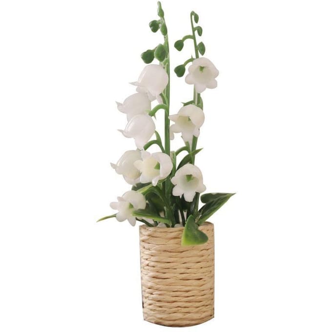 Accessoires pour maison de poupée, modèle de plantes miniatures, Simulation de plantes vertes en pot, modèle de plante de jacinthe vert/blanc