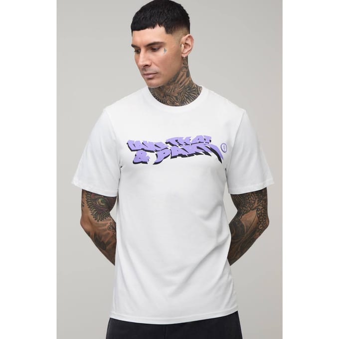 Lang Regular Take That Licentie Print T-shirt | White | Size XL