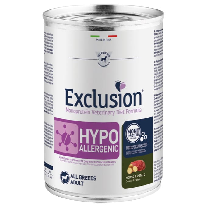 EXCLUSION VETERINARY HYPOALLERGENIC HORSE AND POTATO 5 x 400 gr