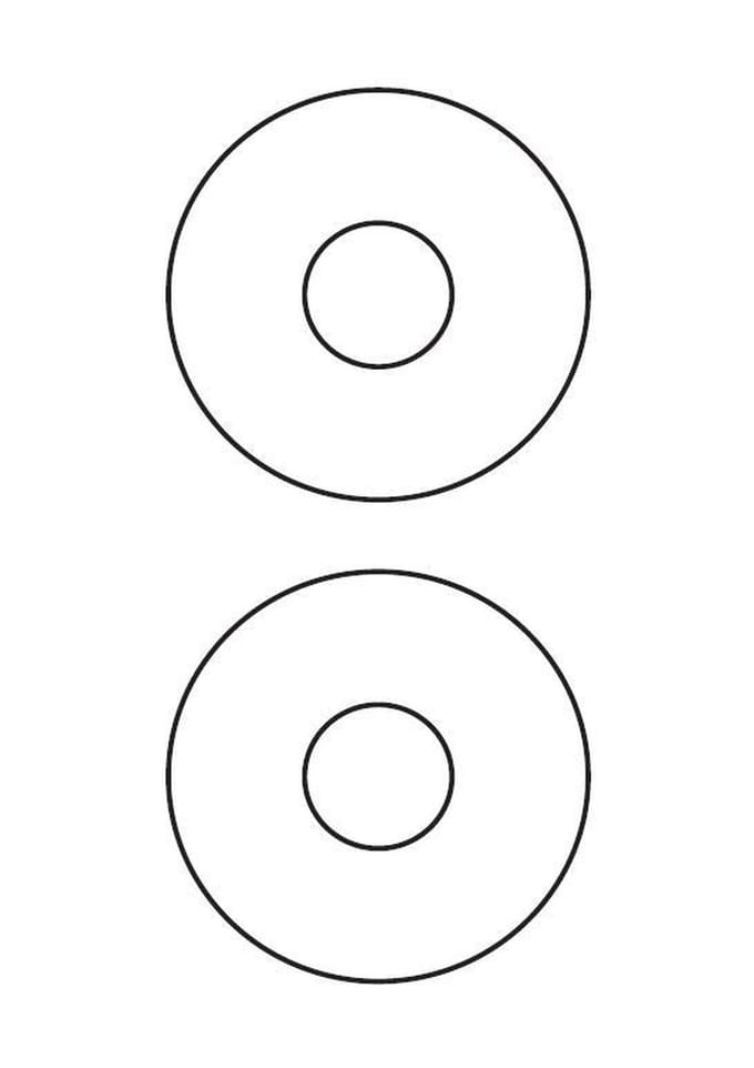 CD / DVD etiketten op A4 117 mm wit (100 vel)