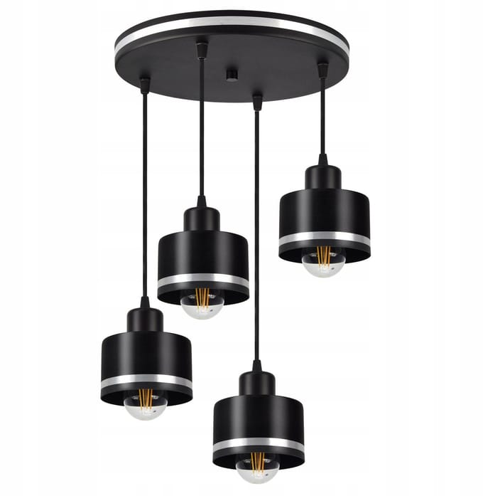 Moderne Zwarte Hanglamp Plafond LED 4xE27 60W