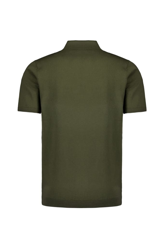 No Excess Pullover Short Sleeve Polo Button Solid Dark Moss Größe: XXL | Poloshirts Outlet | Herren