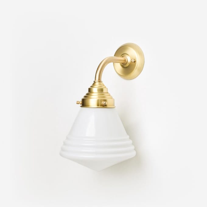 Wandlamp Luxe School Small Curve Messing - Art Deco Trade