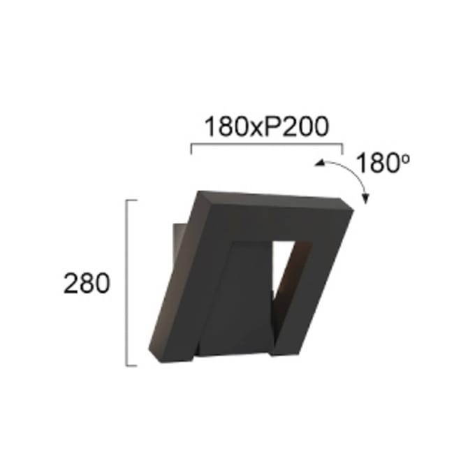 Viokef LED buiten wandlamp Siena, donkergrijs, hoogte 28 cm, metaal
