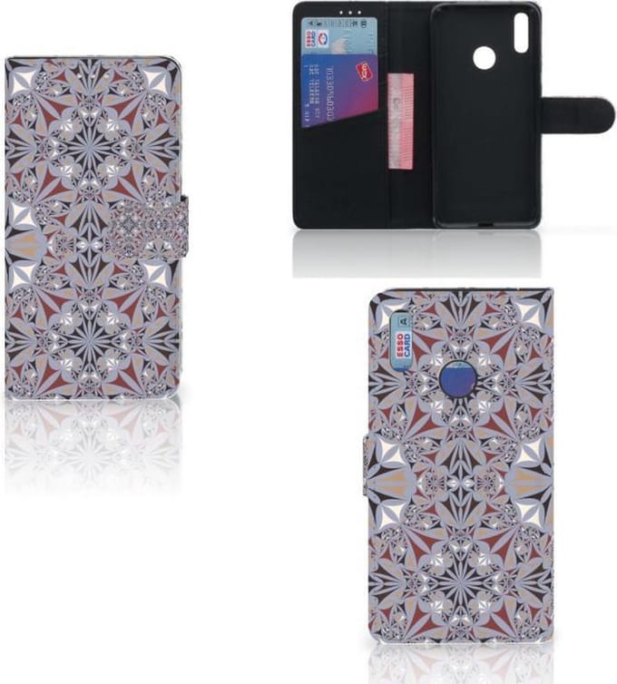 Huawei Y7 (2019) Bookcase Flower Tiles