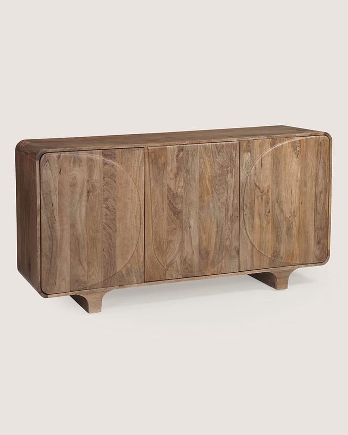 Dressoir 160 cm Mangohout – 3 Deuren – Bruin – Modern Design