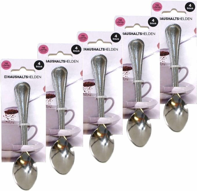 Haushaltshelden Koffielepels/theelepels - 20x - RVS - 15 cm