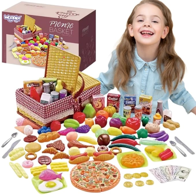 Woopie Picknickmand Fruit Groenten Fastfood Set Xxl 103 St. - UNI