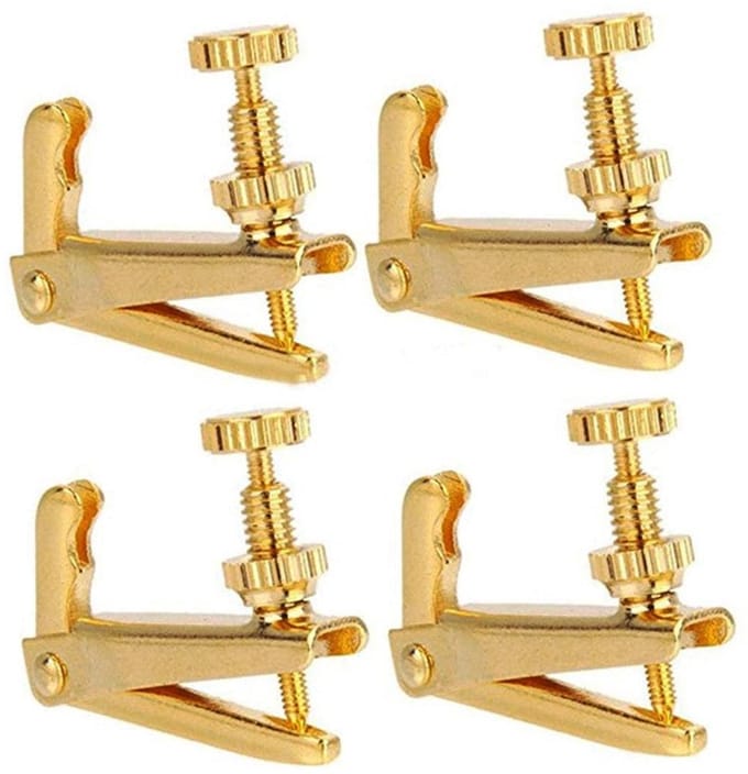 WK 3/4-4/4 Viool Fine Tuner-4 stuks per set-anti rust-goud