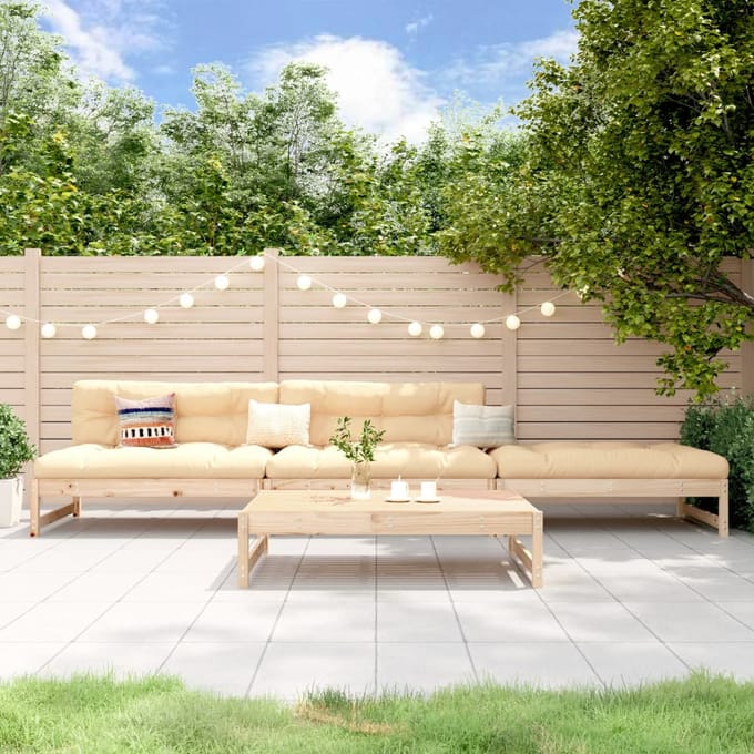 vidaXL - 4-delige - Loungeset - massief - grenenhout