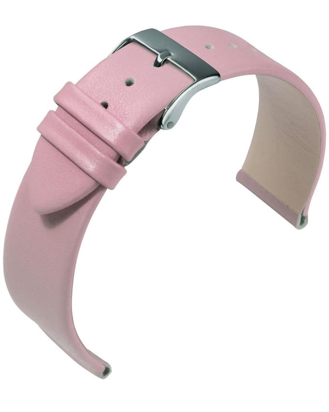 EULIT horlogeband - leer - 14 mm - roze - metalen gesp