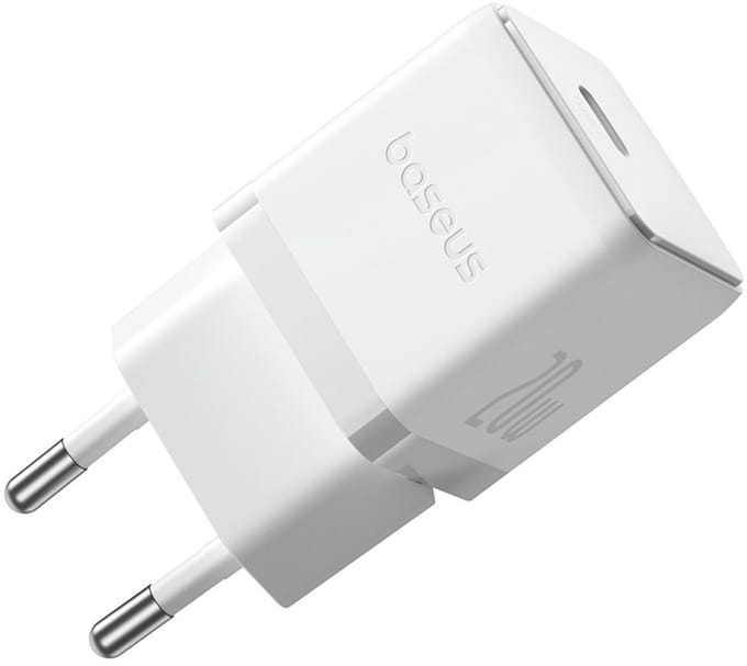 Baseus Palm 1C 20W Wall Charger (with Mini White USB-C 60W (20V/3A) 1m Cable) - White