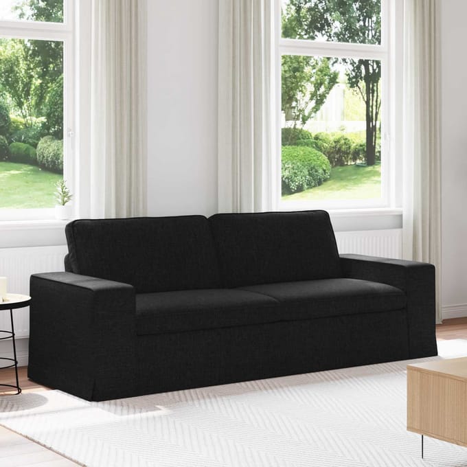 vidaXL - Bank - Zwart - 222 - x - 80 - x - 82 - cm - Stof