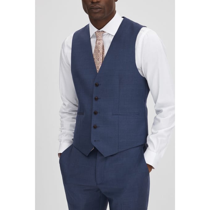 Reiss Plain Wool Waistcoat Bright Blue Größe: 38 | Blazer Outlet | Herren | Blau