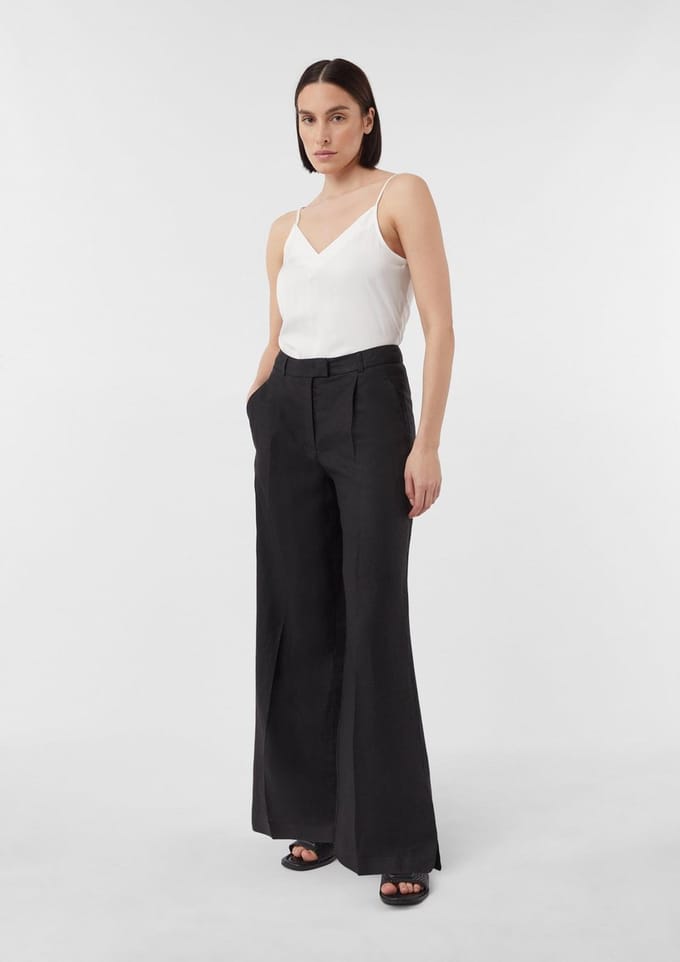 Marlène Stijl Linnen Pantalon Met Splitten Dames COMMA