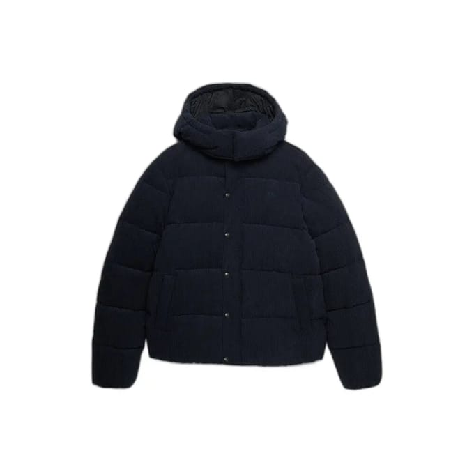 Superdry - Premium Hooded Cord Puffer Jas - Heren - Gewatteerde jassen