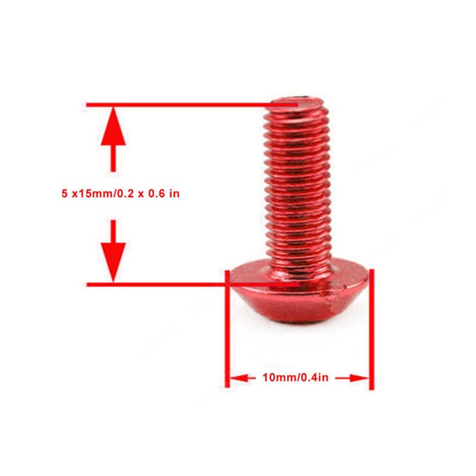 10 stuks Universele Motorfiets Windscherm M5 Binnenzeskant Schroeven Rood rood