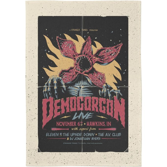 Stranger Things Demogorgon Live Tea Towel