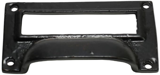 3" Small Card Holder Cup Handle Black Antique