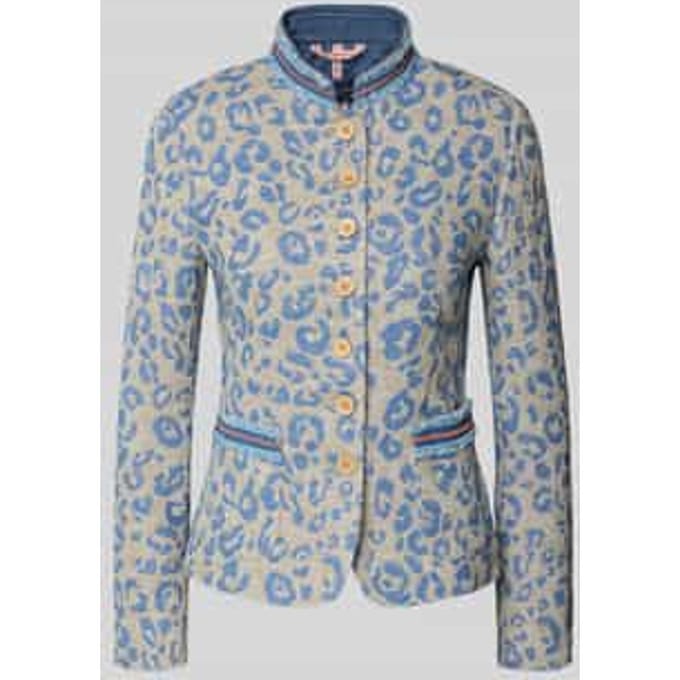slim fit blazer met allover animal-stitching