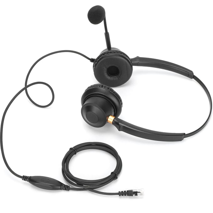 Binaurale Headset Telefoonheadset met Microfoon met Ruisonderdrukking en Volumeregeling