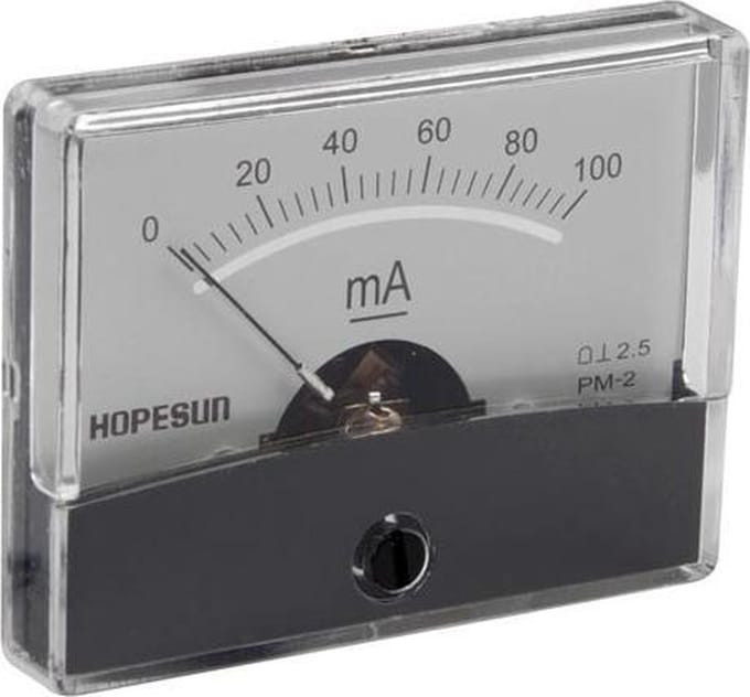 Analoge Paneelmeter Voor Dc Stroommetingen 100Ma Dc / 60 X 47Mm