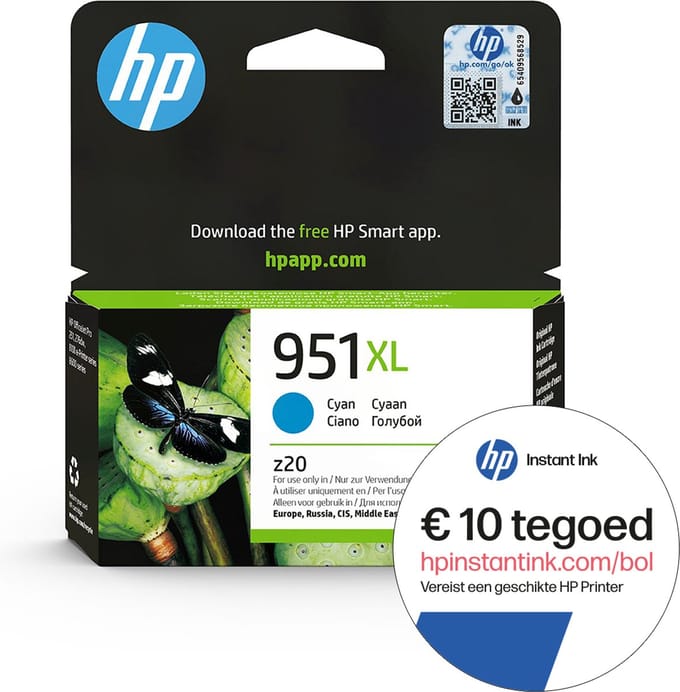 HP 951XL - Inktcartridge Cyaan + Instant Ink tegoed