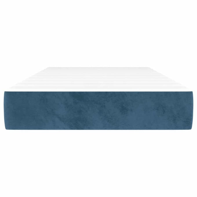 vidaXL - Pocketveringmatras - medium - 100x210x20 - cm - fluweel - donkerblauw