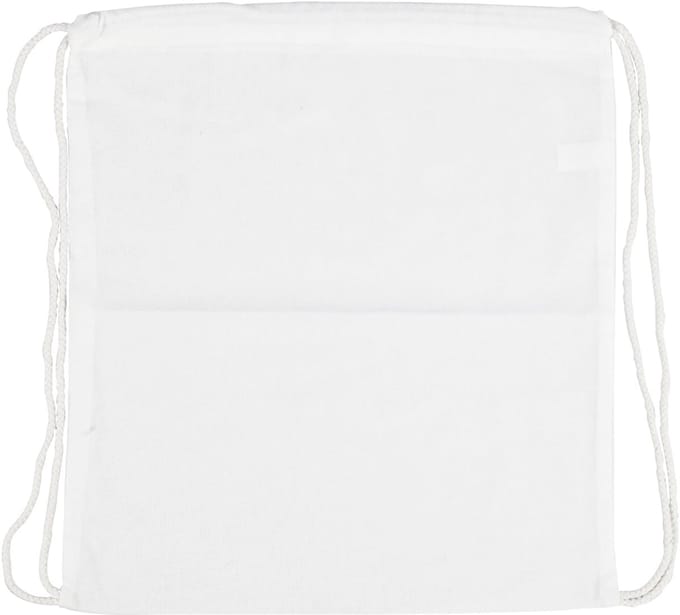 Tas met treksluiting, afm 37x41 cm, 130 gr, wit, 1 stuk