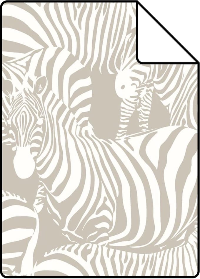 Proefstaal Origin Wallcoverings behang zebra's grijs - 26,5 x 21 cm - 346837-S
