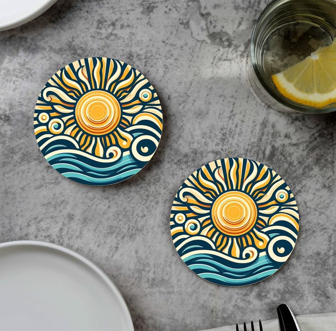 GR onderzetters voor glazen - Sunny Craft - Vinyl - 6st
