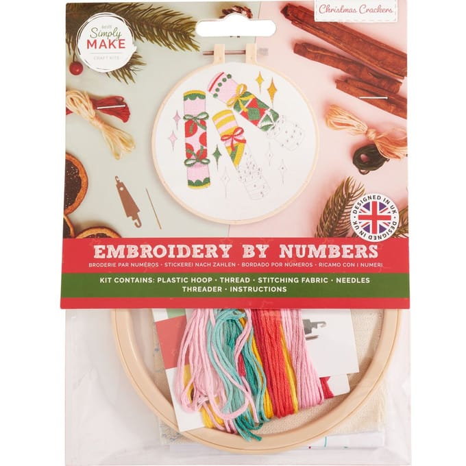 Simply Make - Embroidery By Numbers - Christmas Crackers