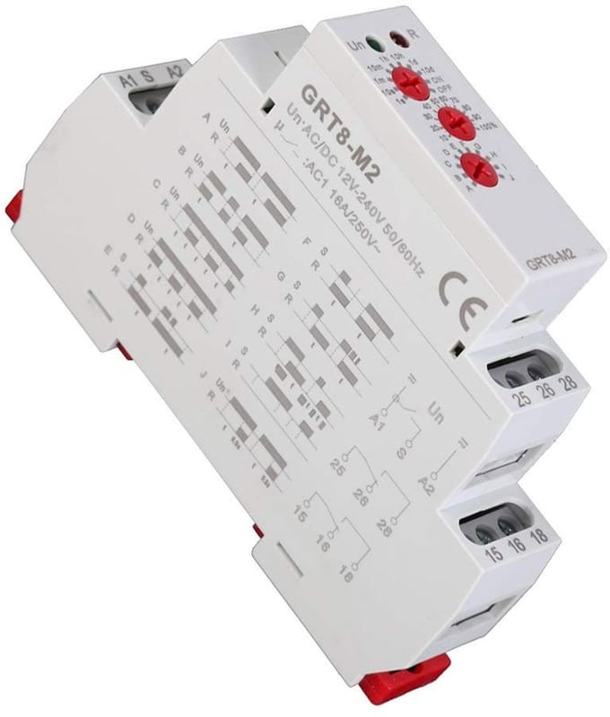 Golden crown - Multifunctioneel Tijdrelais - Tijdvertraging - Compact ontwerp - Geschikt voor industriële toepassingen - LED-indicator - Verlichtings- e...