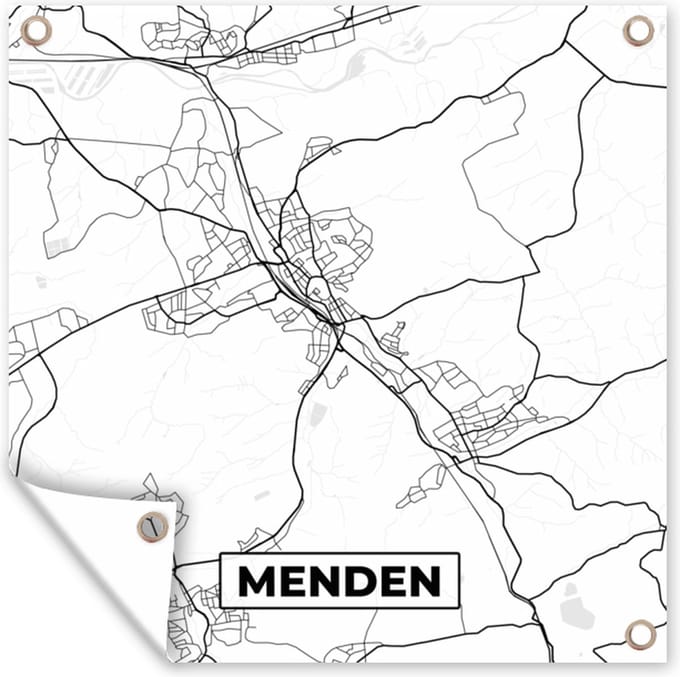 Tuindoek Menden - Stadskaart - Plattegrond - Kaart - 100x100 cm