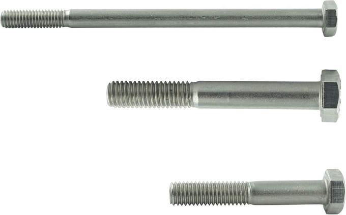 Zeskantschroeven met schacht Roestvrij Staal A2 V2A DIN 931 Machineschroeven