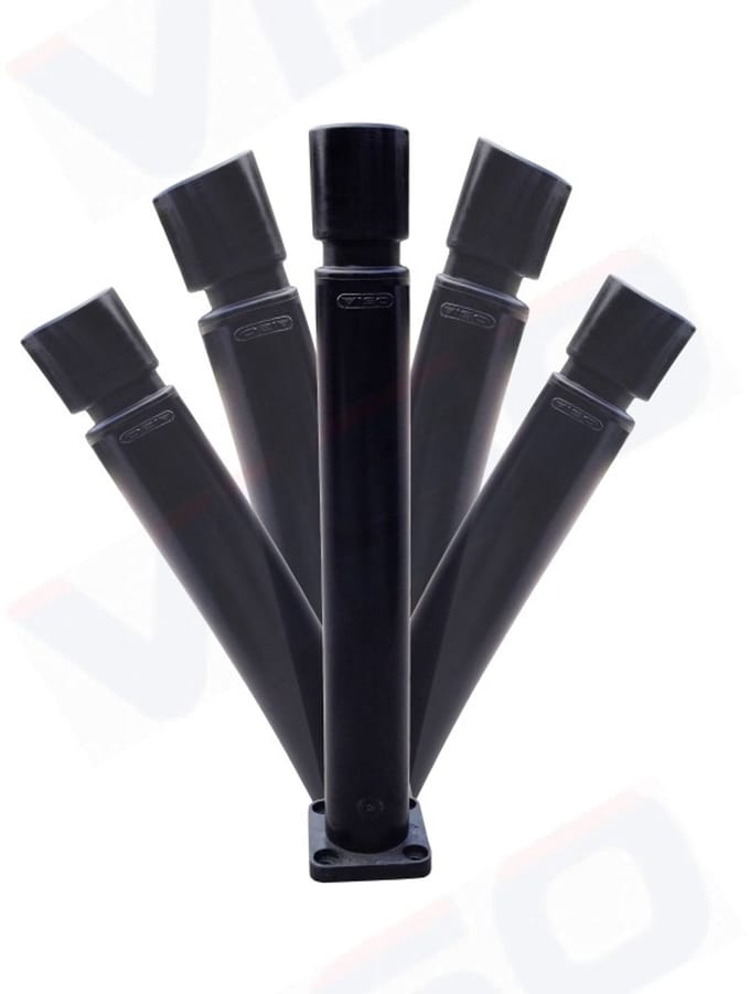 Flexibele paal 80 mm/800 mm – bolkop – om te bevestigen – groen RAL6005