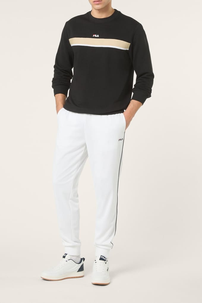 FILA Sagano Regular Track Pants Bright White-black Iris Taglia: M | Pantaloni Outlet | Uomo | Viola