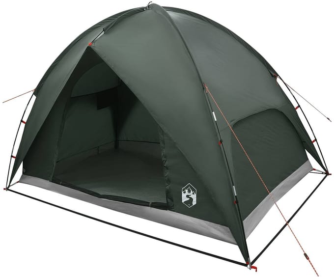 vidaXL - Campingtent - met - waterdichte - regenfly - 3-persoons - Leger - Groen