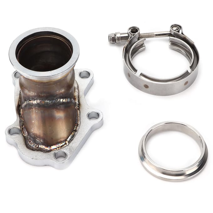 Auto 5 Bouten Downpipe Flens naar 2.5in V Band Conversie Adapter Vervanging voor TD04 Turbolader gray